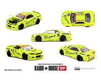 Nissan Skyline GT-R R34 Kaido Works V4 Yellow Kaido House Mini GT 1/64 scale