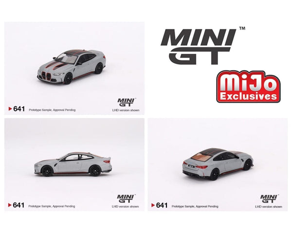 BMW M4 CSL G82 Frozen Brooklyn Grey Metallic Mini GT 1/64 scale