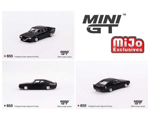 Nissan Skyline Kenmeri Liberty Walk Matt Black Mini GT 1/64 scale