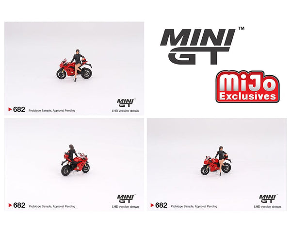 Ducati Panigale V4 S with Ducati Girl Figure mini GT 1:64 scale MGT00682-L