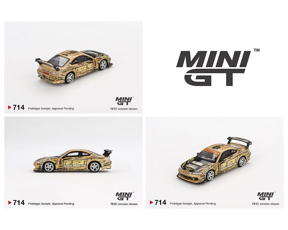 MINI GT Nissan Silvia S15 ゴールド Mini GT - Nissan Silvia (S15) Top Secret D1GP - Gold – Top