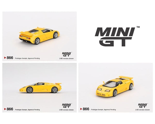 Bugatti EB110 Super Sport Giallo Bugatti Yellow Mini GT 1/64 scale