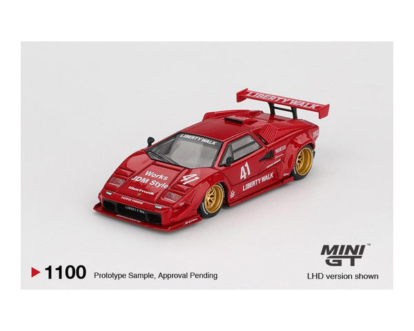 Lamborghini Countach LB-WORKS Red Mini GT 1/64 scale