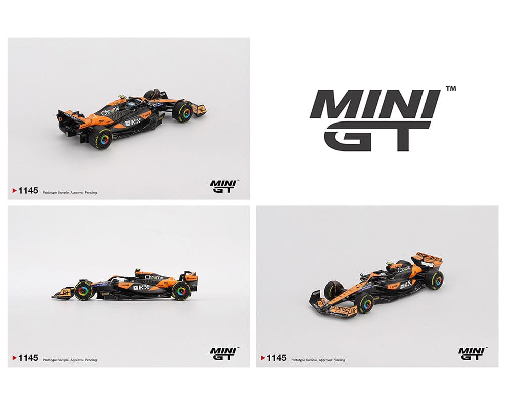 McLaren MCL38 #4 Lando Norris 2024 F1 2024 Hungarian GP 2nd Place Black Orange Mini GT 1:64