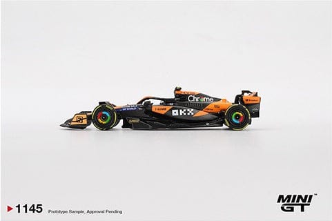 McLaren MCL38 #4 Lando Norris 2024 F1 2024 Hungarian GP 2nd Place Black Orange Mini GT 1:64