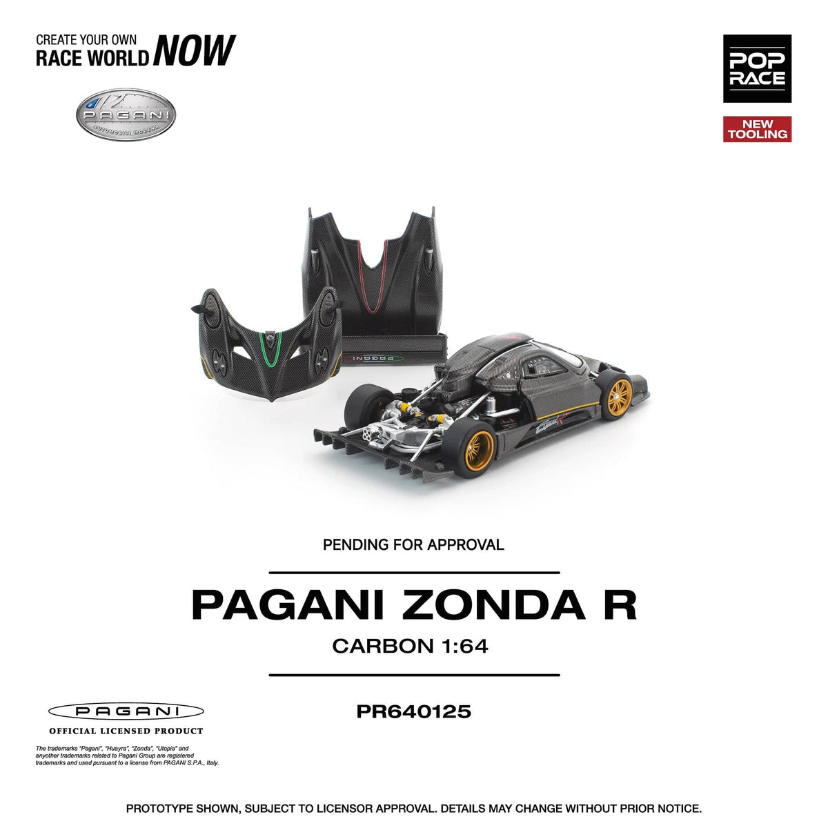 Pagani Zonda R Carbon Finish PopRace 1/64