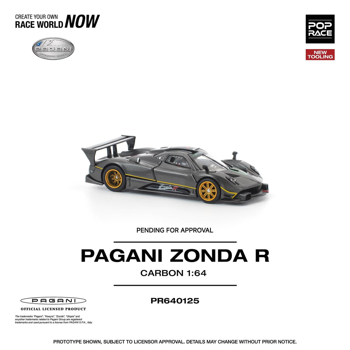 Pagani Zonda R Carbon Finish PopRace 1/64