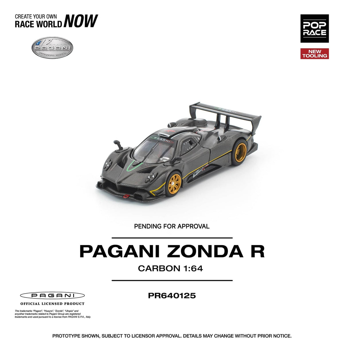 Pagani Zonda R Carbon Finish PopRace 1/64