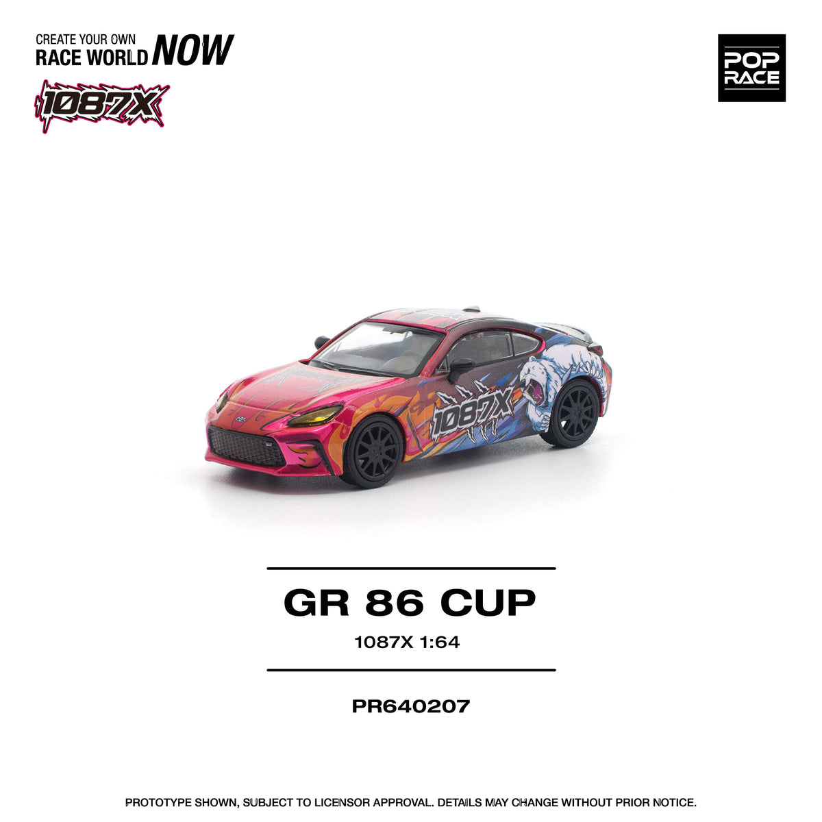 Toyota 1087X GR86 Cup  Pop Race 1/64 scale