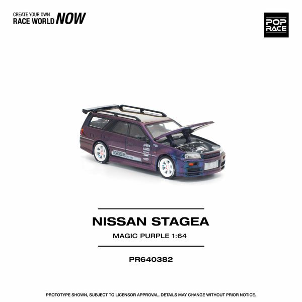 Nissan R34 Stagea Magic Purple Pop Race 1/64 scale