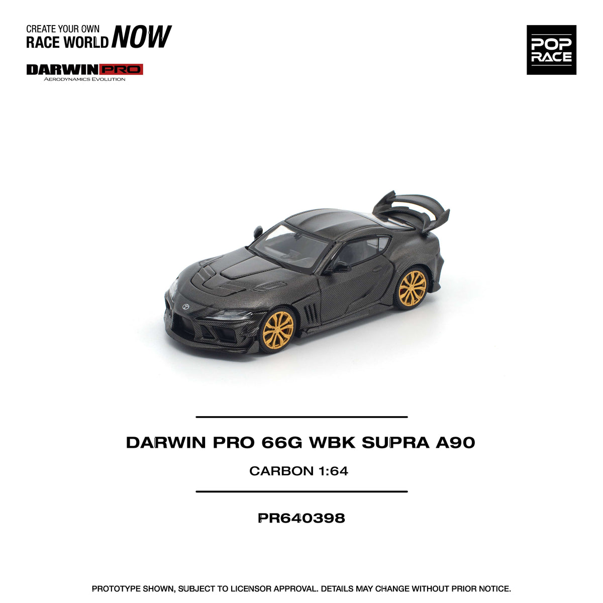 Toyota Supra A90 Darwin Pro 66G WBK Carbon Edition 1/64 scale Pop Race