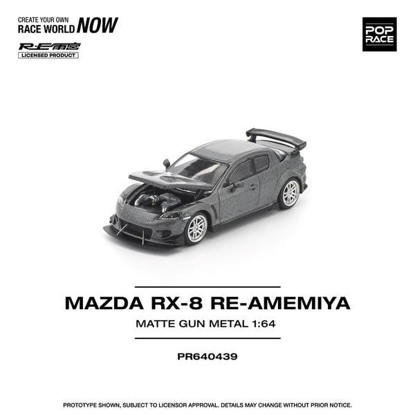 MAZDA RX-8 RE-AMEMIYA GUN METAL PopRace 1/64