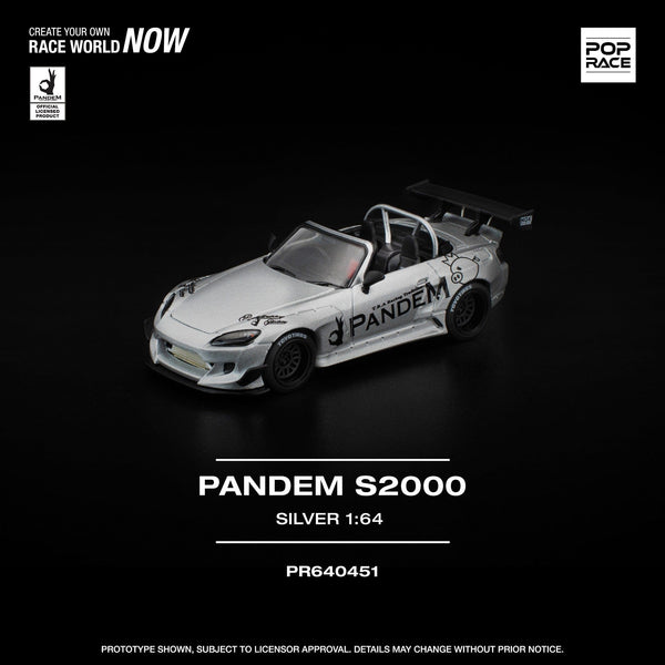 PANDEM x Honda S2000 Silver PopRace 1/64 