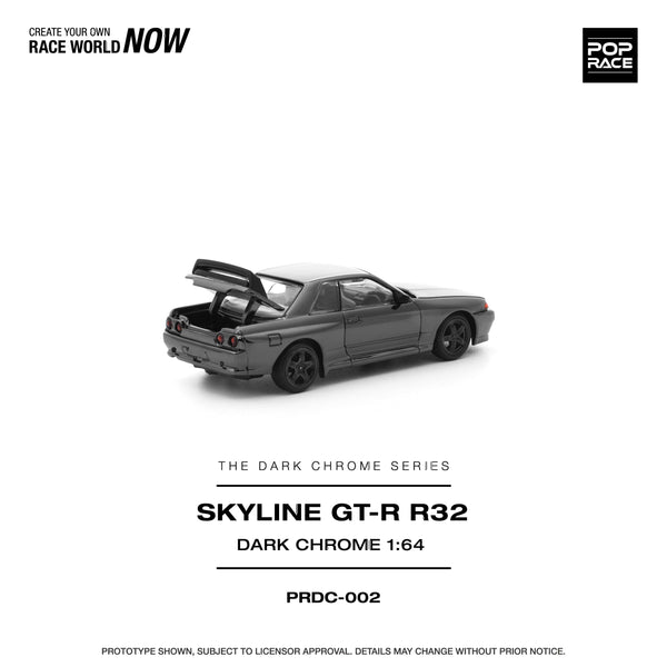  Nissan Skyline GTR R-32 Dark Chrome Special Edition Pop Race 1/64