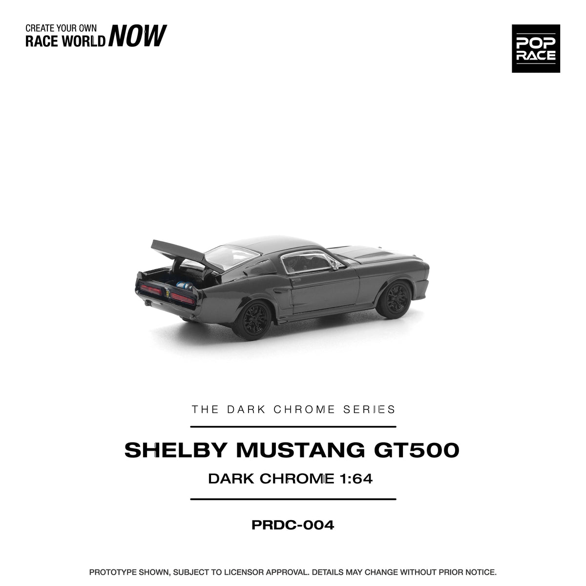 (Pre-order) Ford Shelby Mustang GT500 Dark Chrome 1/64 scale Pop Race