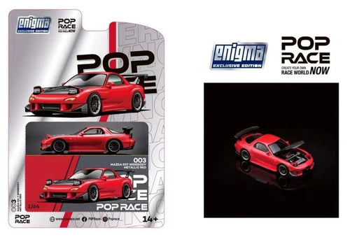 好評 RX-7 Mazda Widebody Special Enigma Race Pop Red Metallic ミニカー