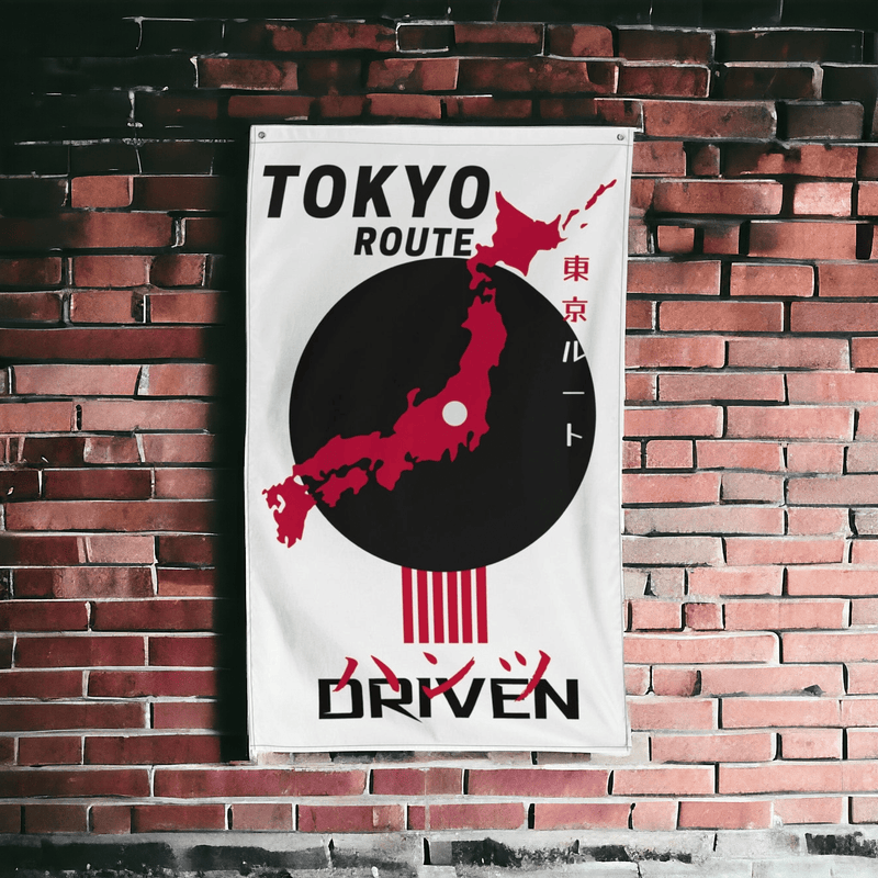 Tokyo route japanese flag decoration for car garage man cave car enthusiast