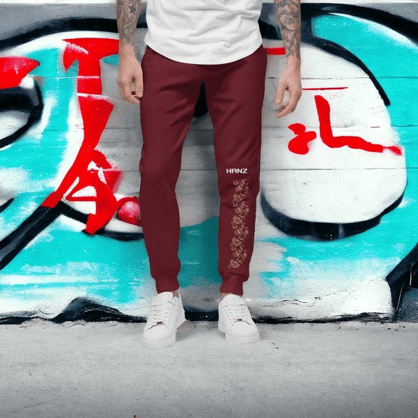 Hanz Maroon Sweatpants stylish streetwear Chinese