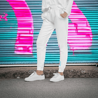 Hanz Unisex Sweatpants Flamingo Pink on White active comfy pants