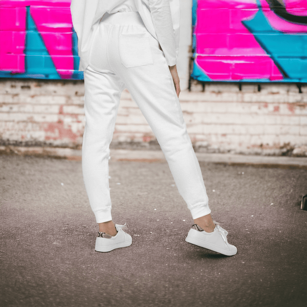 Hanz Unisex Sweatpants Flamingo Pink on White streetwear comfy pants
