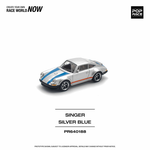 Porsche Singer 911 964 Blue with Silver Blue Pop Race 1:6