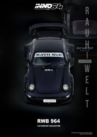 Porsche RWB 964 Matte Black Inno64  1/64 scale