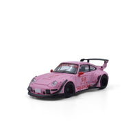 Porsche 911 993 RWB Hooters Matte Pink ModelModel 1:64