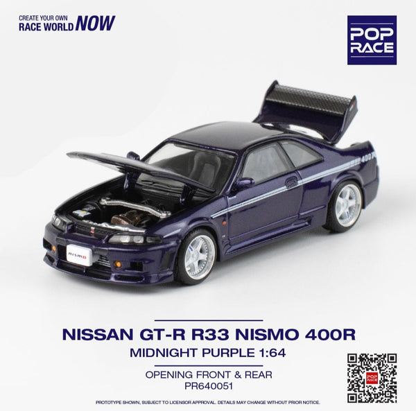 Nissan Skyline GTR R-33 Midnight Purple Pop Race 1/64 PR640051