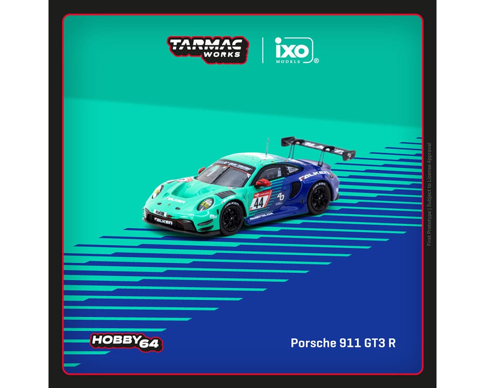 Tarmac Works 1:64 Porsche 911 GT3 R #44 Nurburgring 24h 2023 J. Works 1/64 scale