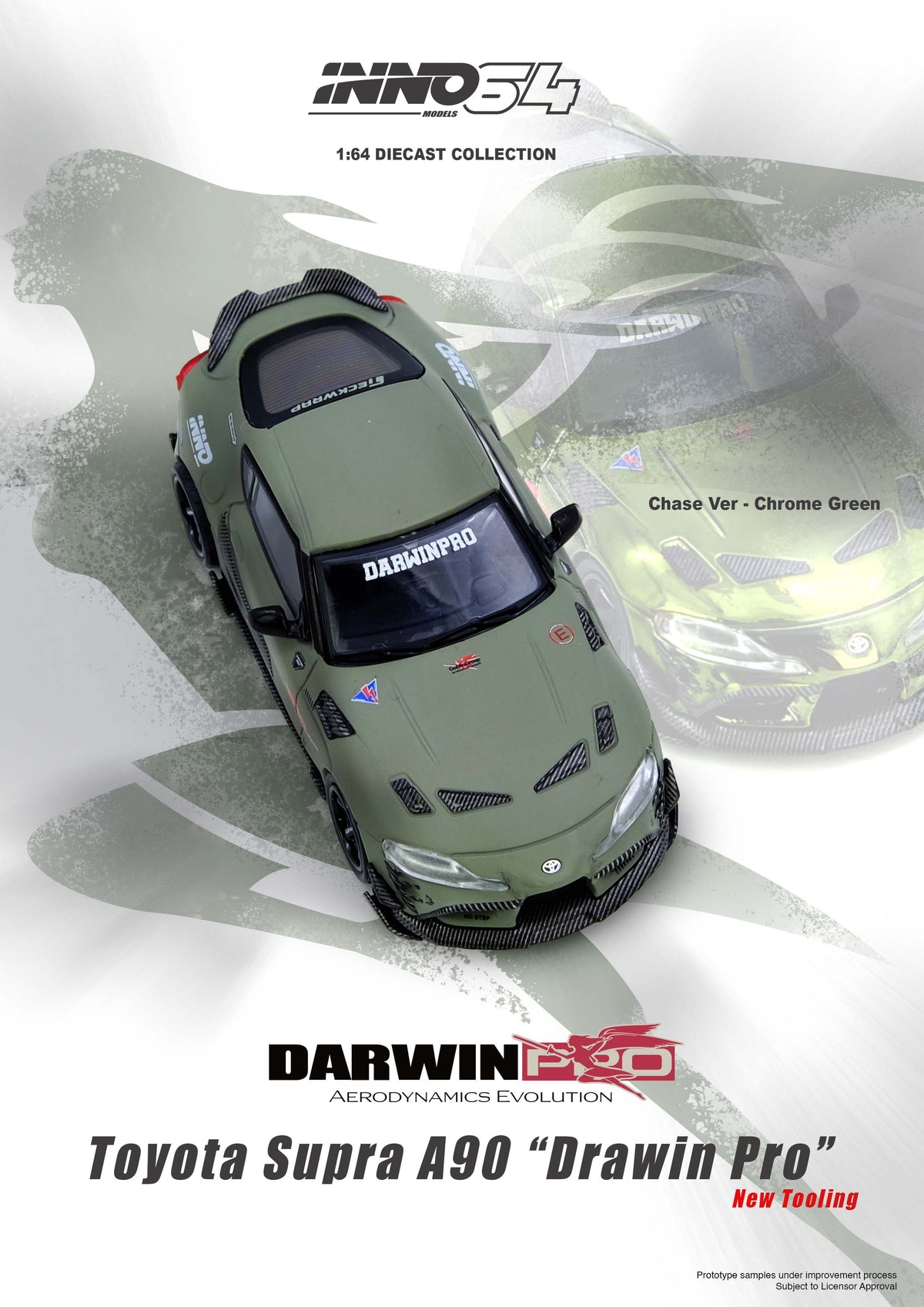 Toyota Supra A90 Darwin Pro J'S Racing Blue Inno64 1/64 scale