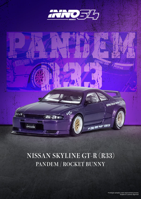 NISSAN SKYLINE GT-R R33 Pandem Rocket Bunny Purple Special Edition Inno64