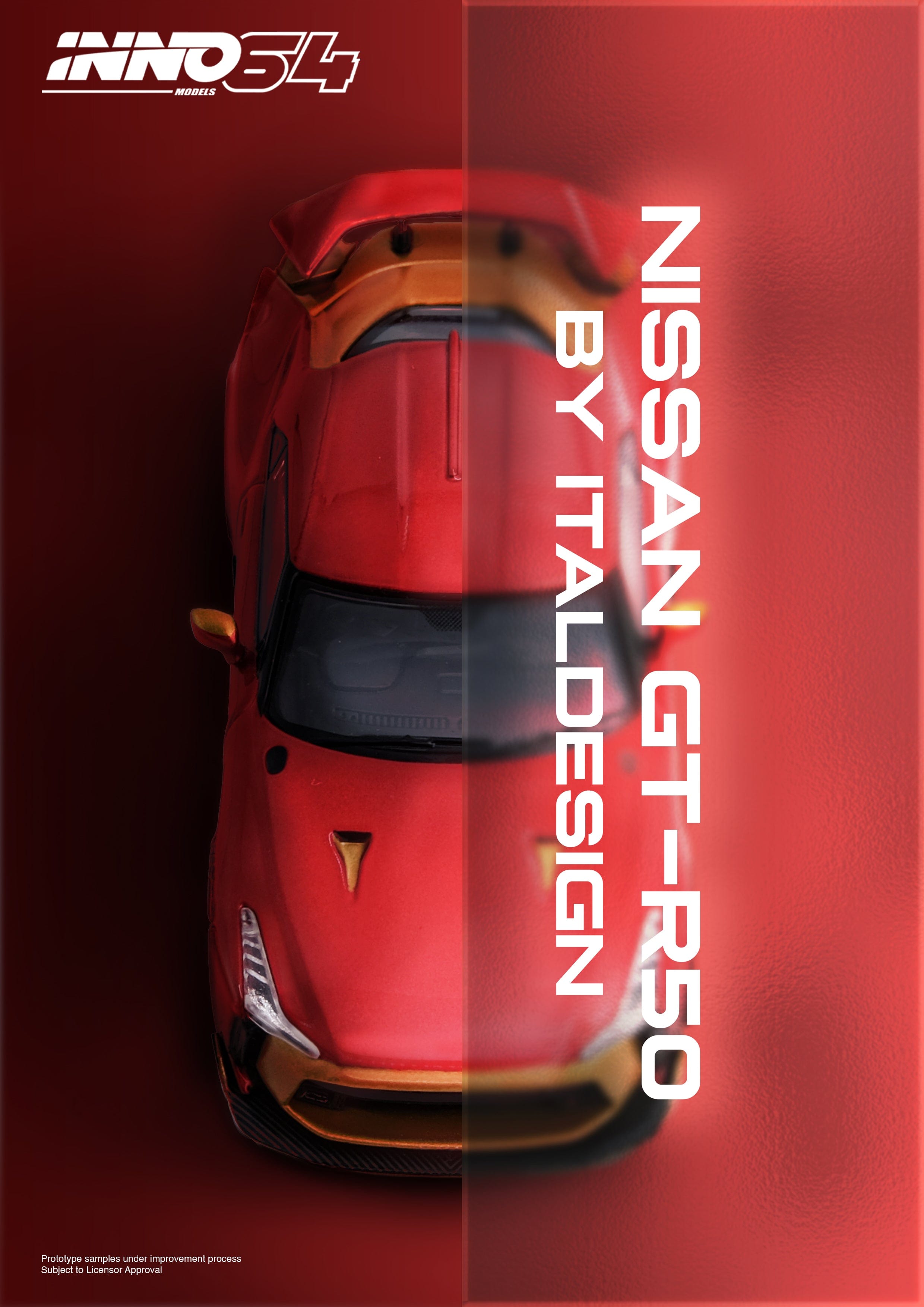 Nissan GT-R R50 by Italdesign Red Iron Man Inno64 1/64 scale