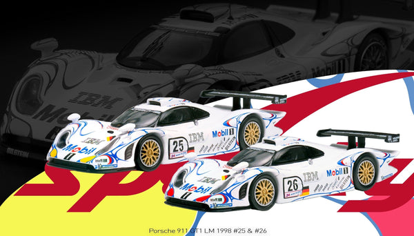 2x car set Porsche 911 GT1 LM 1998 #25 & #26 Sparky Tiny Exclusive