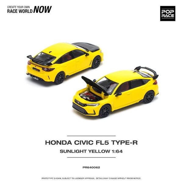 Honda Civic Type-R FL5 Yellow Pop Race 1/64 scale