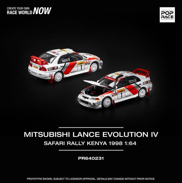 Mitsubishi Lancer Evolution IV Safari Rally Kenya 1998 Pop Race 1/64 scale