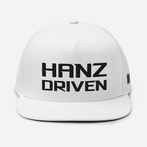 Hanz Driven Flat Bill Cap White motor streetwear