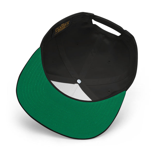 1/64 Life Snapback Hat Green on Black