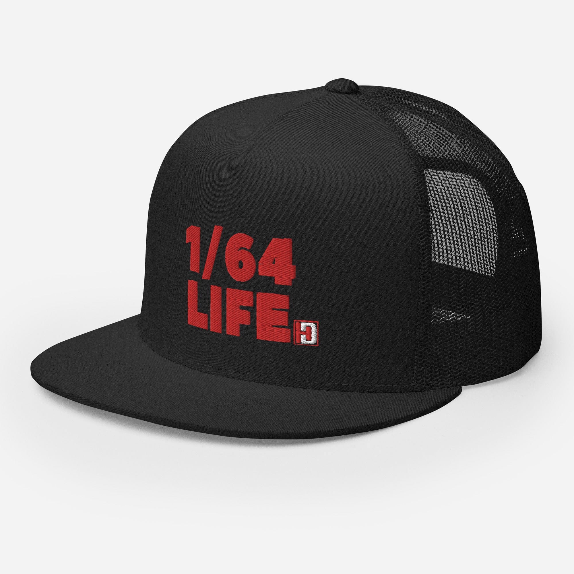 Trucker Cap 1/64 Life Red on Black – Hanz Driven