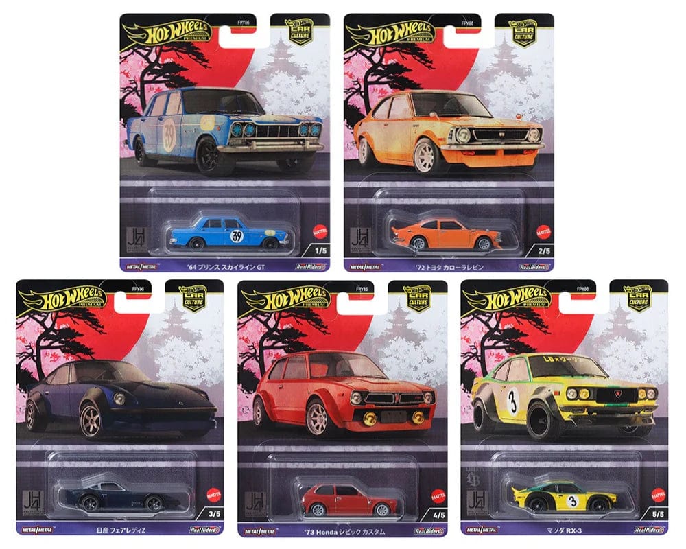 Hot Wheels Car Culture 2024 B Case Japan Historics 4 5 car set 1 64 Hanz Driven