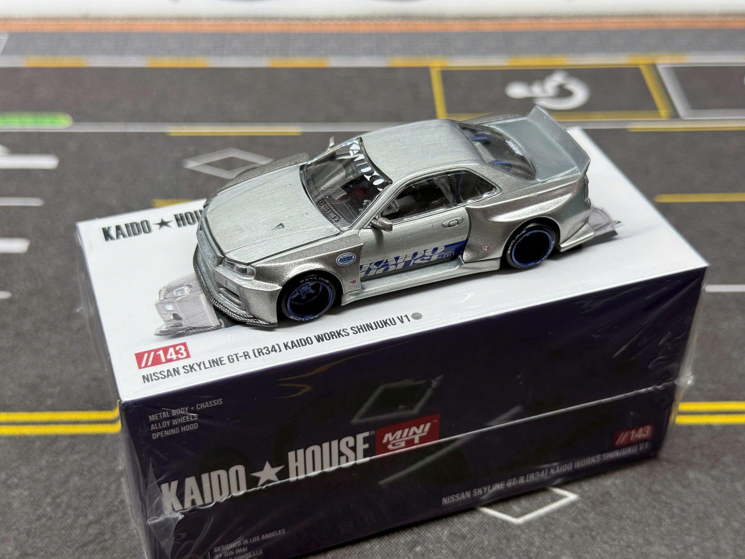 MINI GT 街道ハウス スカイライン R34 ポリス チェイス ③ Kaido House x Mini GT 1:64 Chase Nissan Skyline GT-R (R34
