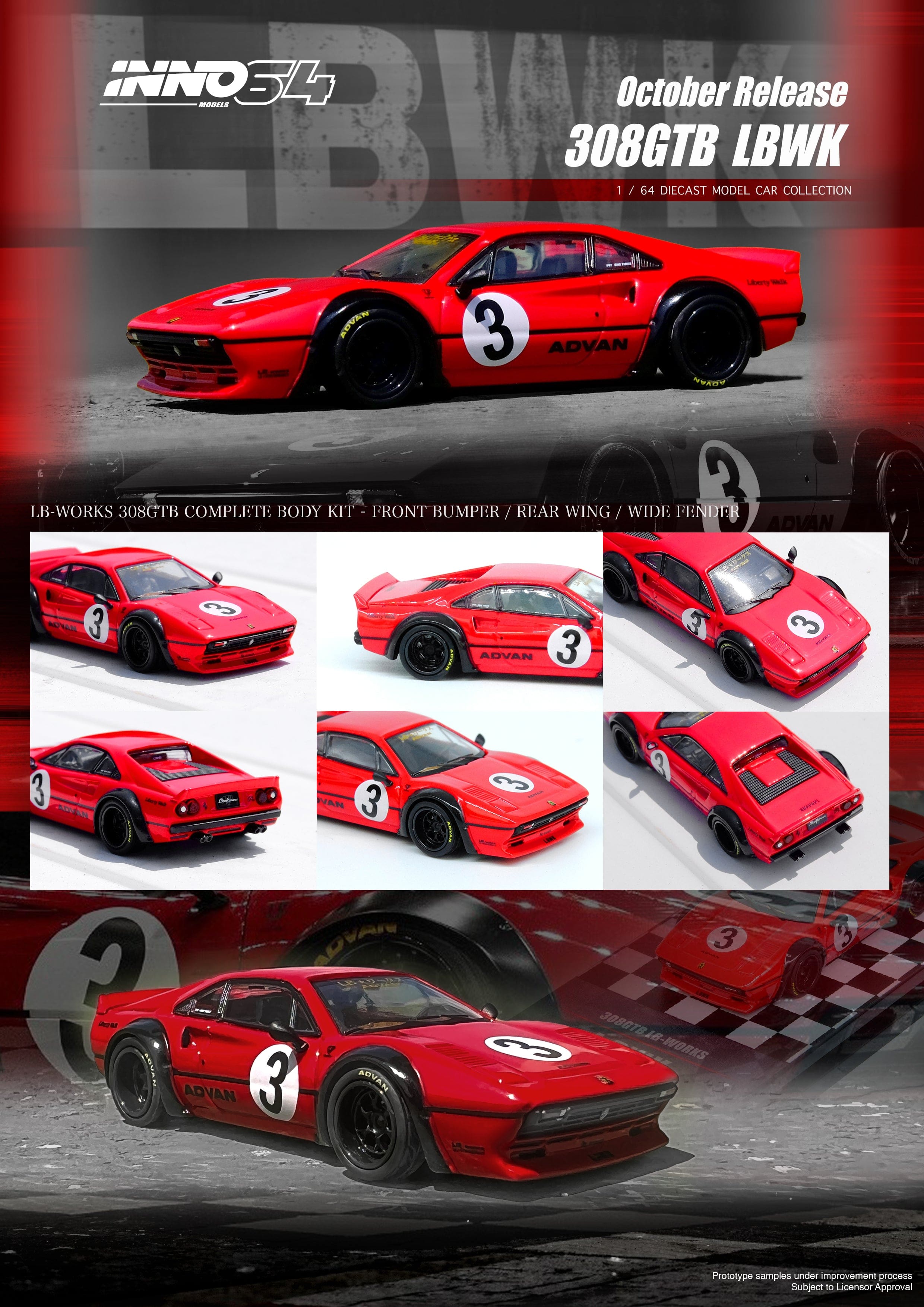 Ferrari 308 GTB Libertywalk Inno64 1/64 scale – Hanz Driven