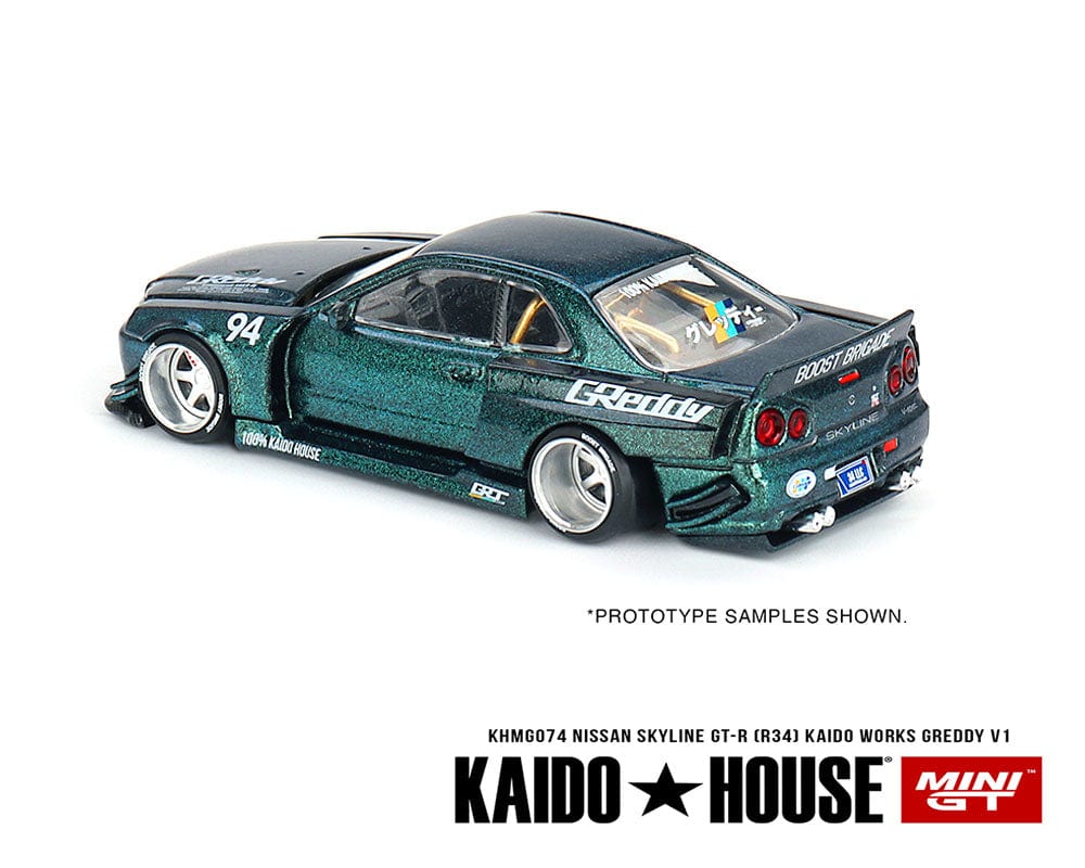 Kaido House Mini GT Nissan Skyline GT-R R34 GReddy V1 Green