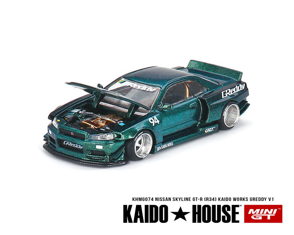 Kaido House Mini GT Nissan Skyline GT-R R34 GReddy V1 Green