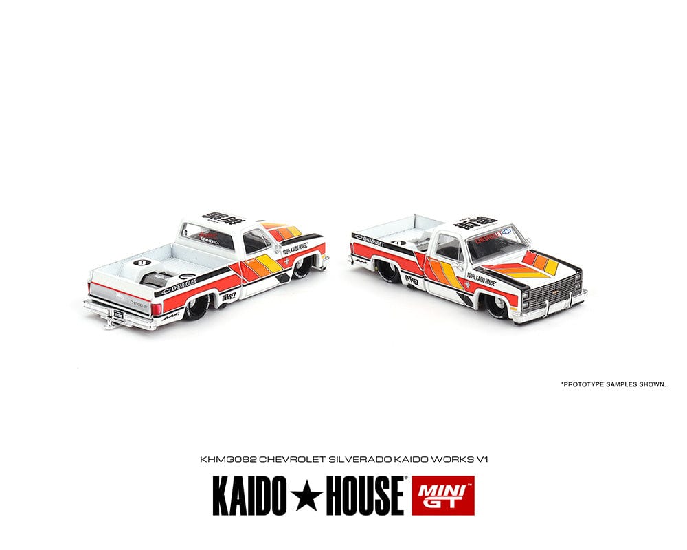 Chevrolet Silverado Kaido Works V1 White Kaido House Mini GT 1:64 