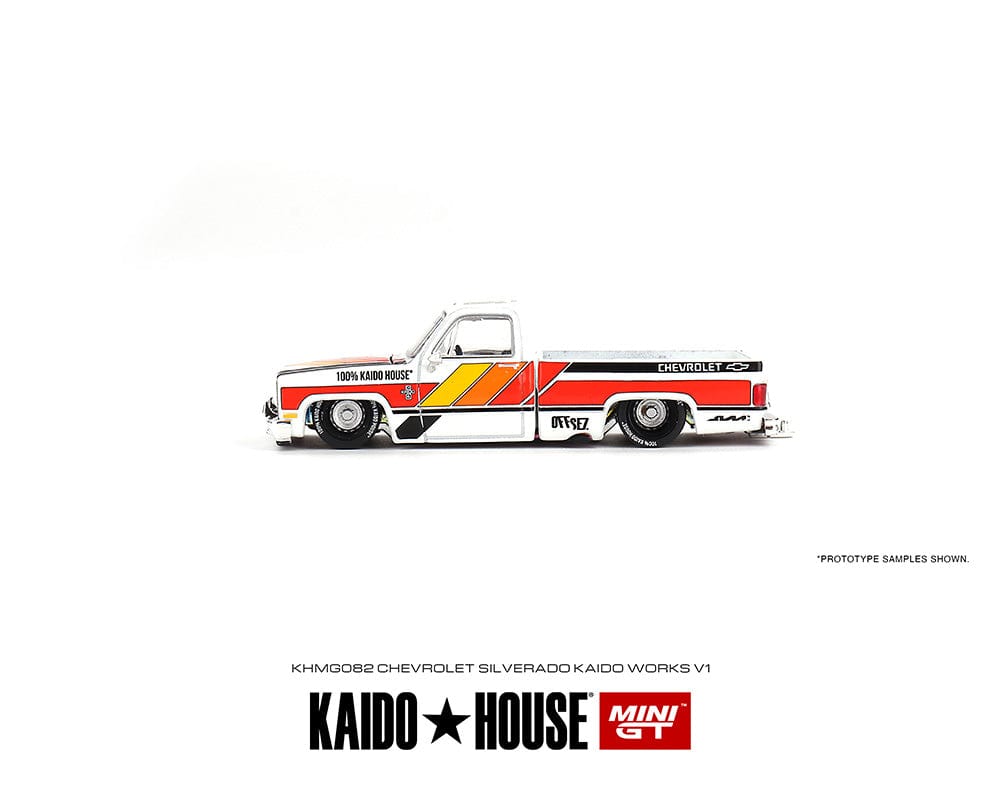 Chevrolet Silverado Kaido Works V1 White Kaido House Mini GT 1:64 scale