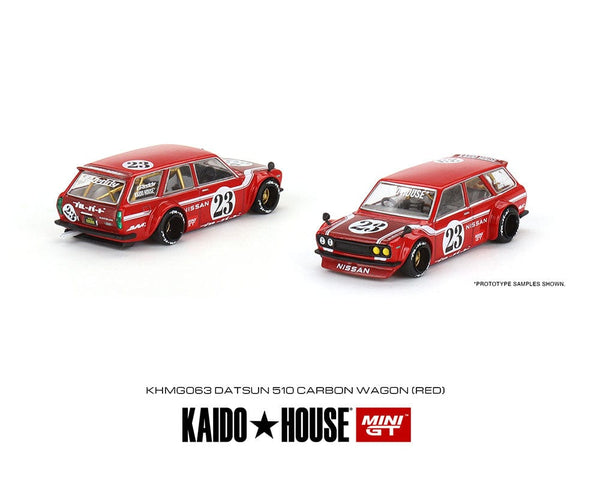 Kaido House Mini GT Datsun 510 Wagon CARBON FIBER V2 Red Limited Edition 1/64 KHMG063