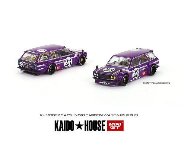 Kaido House Mini GT Datsun 510 Wagon CARBON FIBER V1 Purple Limited Edition 1/64