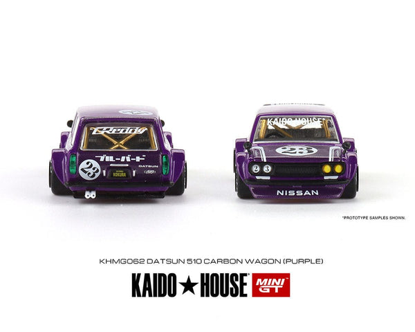 Kaido House Mini GT Datsun 510 Wagon CARBON FIBER V1 Purple Limited Edition 1/64 diecast car
