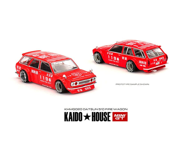 Kaido House Mini GT Datsun 510 Wagon Fire Version 1 Red Limited Edition 1/64 scale