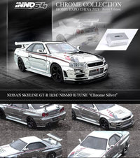 Nissan Skyline GT-R R34 R-Tune Chrome Silver Hobby Expo China 2023 Limited Edition Inno64 1/64 scale